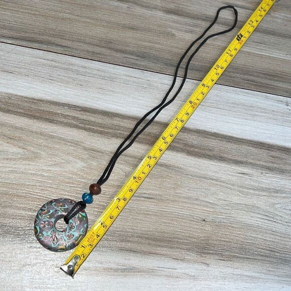 Large Polymer Clay Bead Necklace Bohemian Butterfly Vibes - Picture 4 of 5